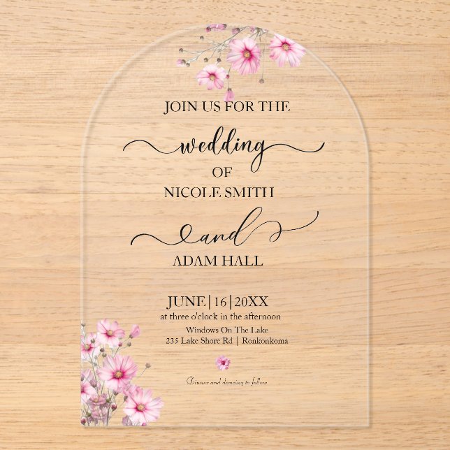 Acrylic Invitation Acryleinladungen (Vorderseite)