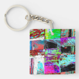 Acrylic Keychain – Abstract Grid Schlüsselanhänger
