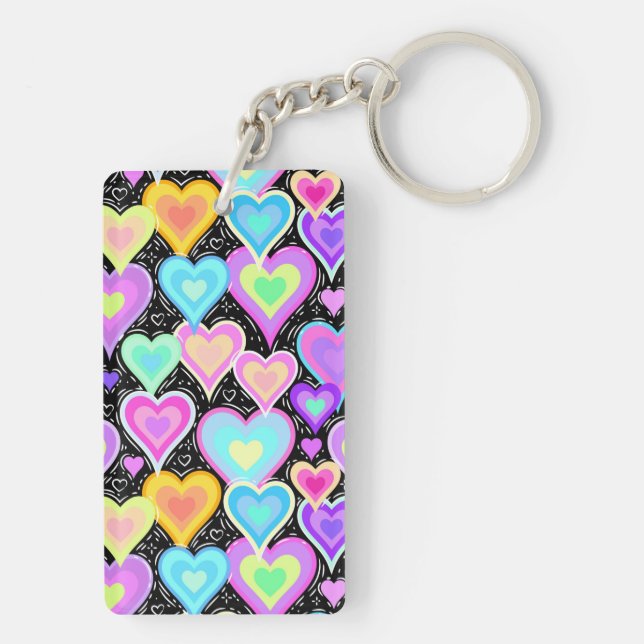 Acrylic Keychain "Hearts" Schlüsselanhänger (Rückseite)