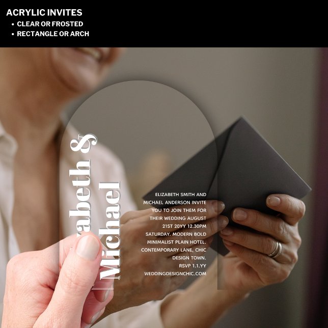 Acrylic Modern Minimalistisch einfach, fett Schlic Acryleinladungen (Von Creator hochgeladen)