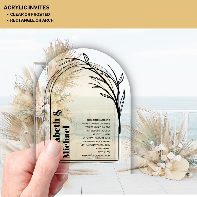 Acrylic Modern Minimalistisch Simple Bold GOLD Boh Acryleinladungen (Von Creator hochgeladen)