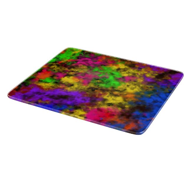 Acrylic Neon Colors Paint Splatter Splash Abstract Schneidebrett (Ecke)