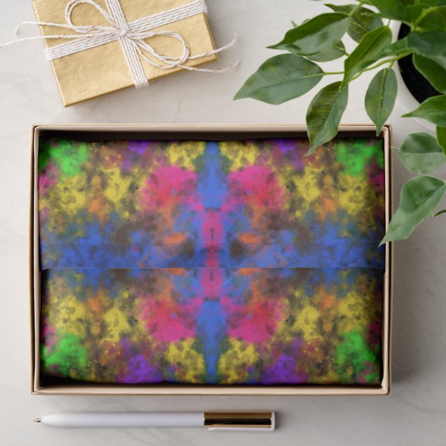 Acrylic Neon Colors Paint Splatter Splash Abstract Seidenpapier (Geschenk)