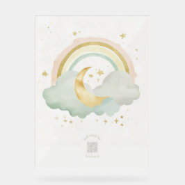 Acrylic Nursery Sign | Sleeping Moon & Pastels Acrylschild
