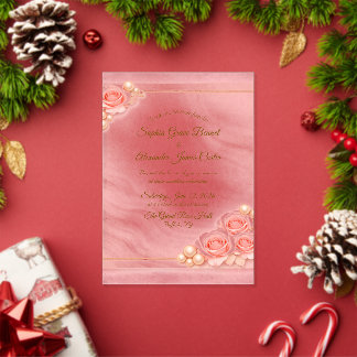 Acrylic Pink and Pearl Wedding Invitation Acryleinladungen