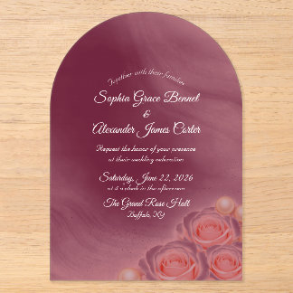 Acrylic Pink Pearls Wedding Invitation Acryleinladungen