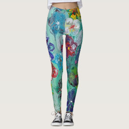 Acrylic pour bunt Blume Leggings