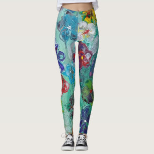 Acrylic pour bunt Blume Leggings