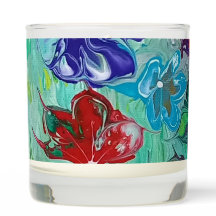 "Acrylic pour floral design"