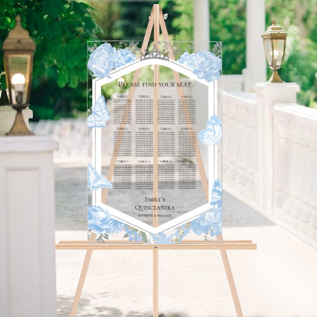 Acrylic Quinceanera Seekarte | Blaukleid Acrylschild (Von Creator hochgeladen)