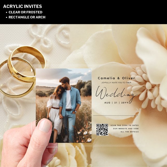 ACRYLIC Save The Date FOTO Qr Code RSVP Acryleinladungen (Von Creator hochgeladen)