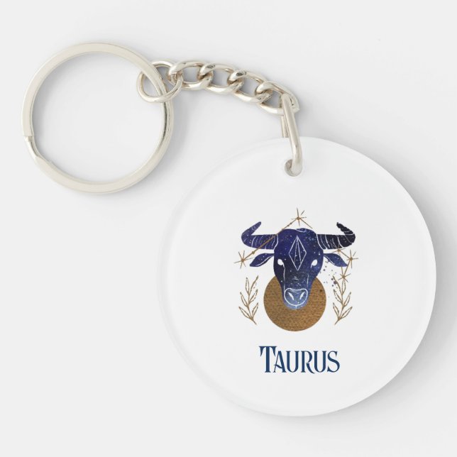 Acrylic Schlüsselanhänger-Zodiac Taurus Schlüsselanhänger (Vorderseite)
