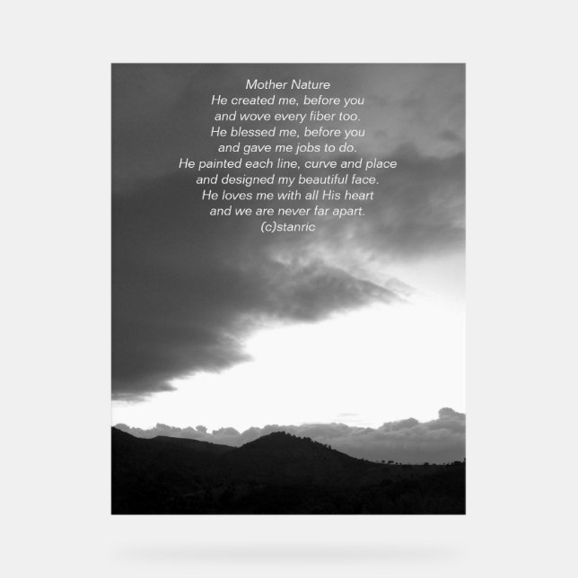 Acrylic Sign POEM ON PHOTOGRAPH DESIGN Acrylschild (Vorderseite)