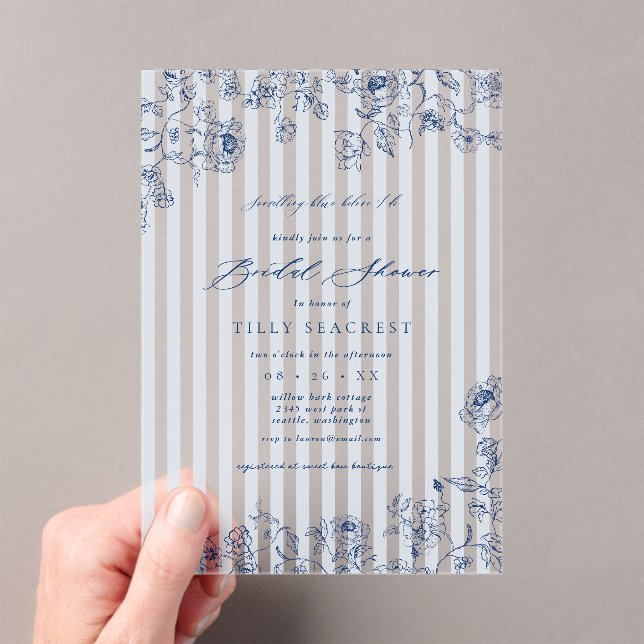 Acrylic Something Blue Bridal Shower Invitation Acryleinladungen (Insitu (Handheld))