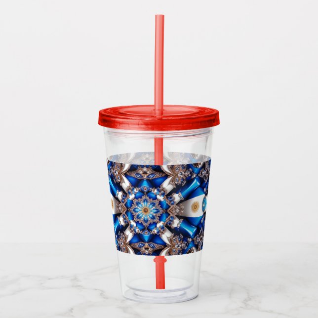 Acrylic Tumbler mit argentinischer Farbgestaltung Acryltrinkbecher (Vorderseite)
