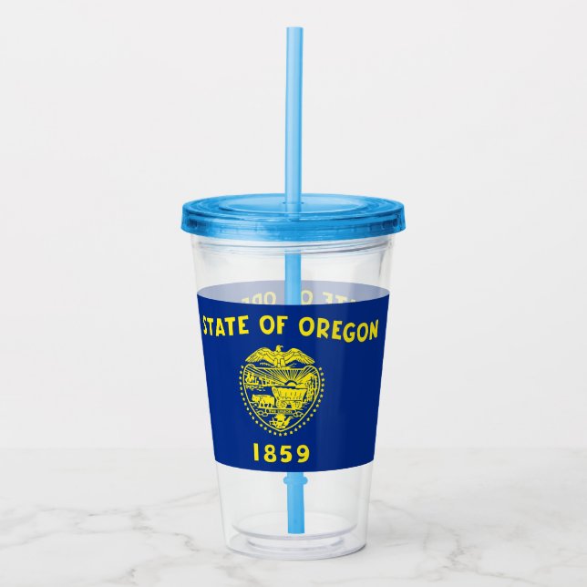 Acrylic Tumbler mit der Flagge von Oregon Acryltrinkbecher (Vorderseite)
