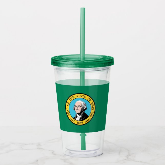 Acrylic Tumbler mit Fahne des Washingtoner Staat Acryltrinkbecher (Vorderseite)