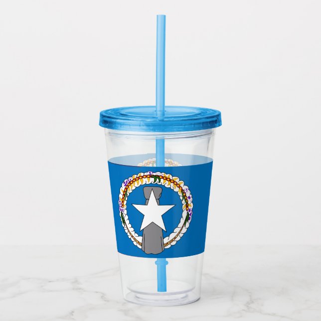 Acrylic Tumbler mit Fahne von Northern Mariana Acryltrinkbecher (Vorderseite)