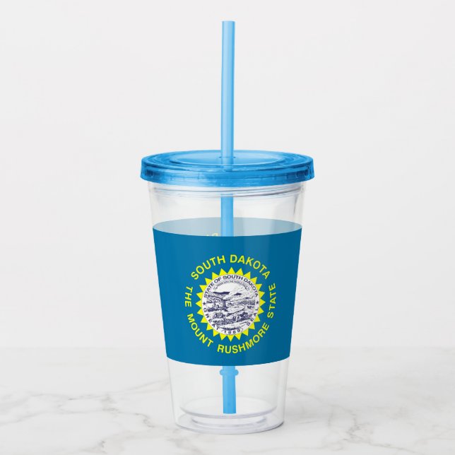 Acrylic Tumbler mit Fahne von South Dakota Acryltrinkbecher (Vorderseite)