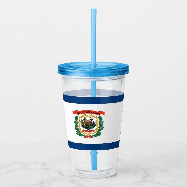 Acrylic Tumbler mit Fahne von West Virginia Acryltrinkbecher (Vorderseite)