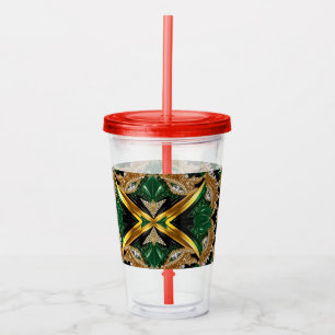 Acrylic Tumbler mit jamaikanischer Farbgestaltung Acryltrinkbecher