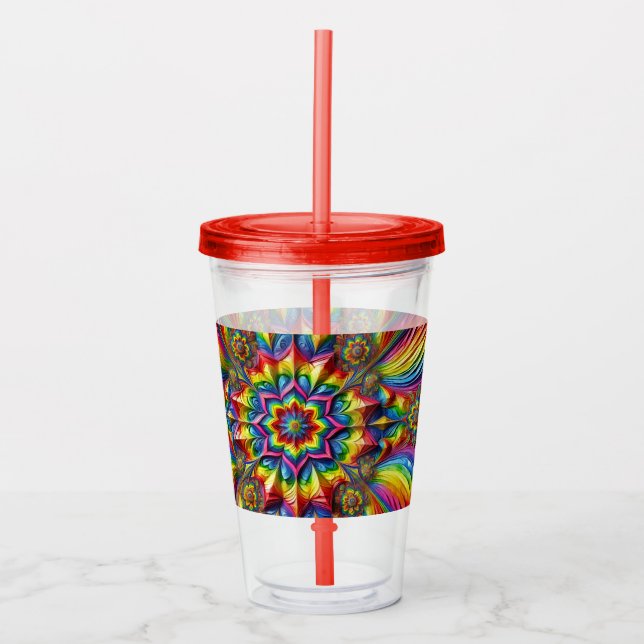 Acrylic Tumbler mit LGBTQ-Farbgestaltung Acryltrinkbecher (Vorderseite)