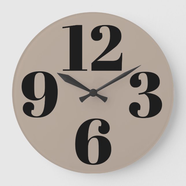 Acrylic Wall Clock - Beige Background Large Number Große Wanduhr (Vorderseite)