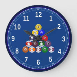 Acrylic Wall Clock Pool Racked Balls Große Wanduhr