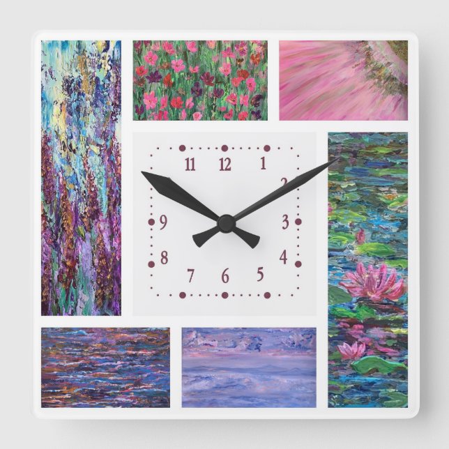 Acrylic Wall Clock, Square Quadratische Wanduhr (Vorderseite)