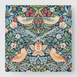 ACRYLIC WALLCLOCK : WILLIAM MORRIS QUADRATISCHE WANDUHR