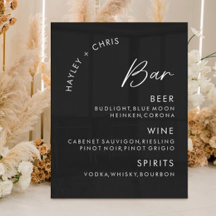 Acrylic Wedding Bar Black Bar Menu Acrylschild