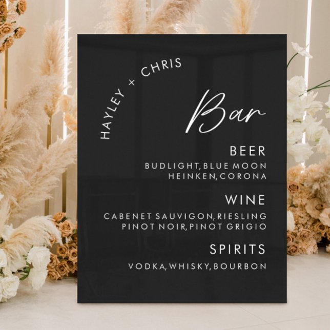 Acrylic Wedding Bar Black Bar Menu Acrylschild (Von Creator hochgeladen)