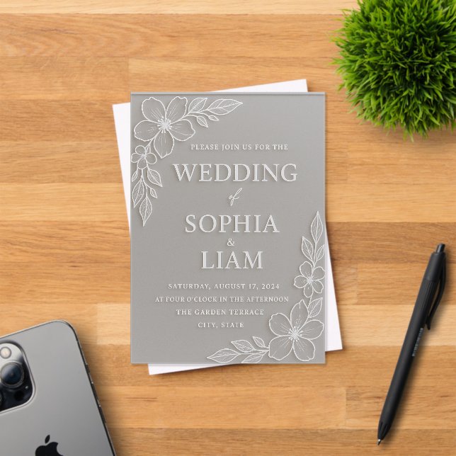 Acrylic Wedding Invitation - Floral Acryleinladungen (Insitu (Einladungskarte))