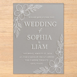 Acrylic Wedding Invitation - Floral Acryleinladungen
