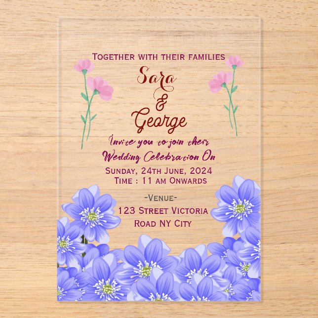 Acrylic Wedding Invitations  (Recto)
