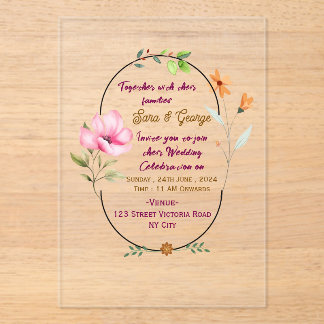 Acrylic Wedding Invitations  Acryleinladungen