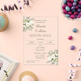 Acrylique Boho espagnol Faire-part de mariage