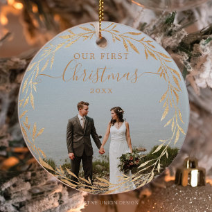 Acrylique Nos premiers ornements de Noël - Or