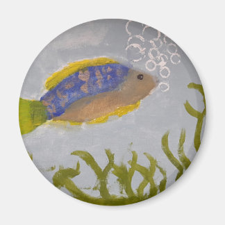 Acrylmalerei von Fischen mit Blasenmagneten Magnet
