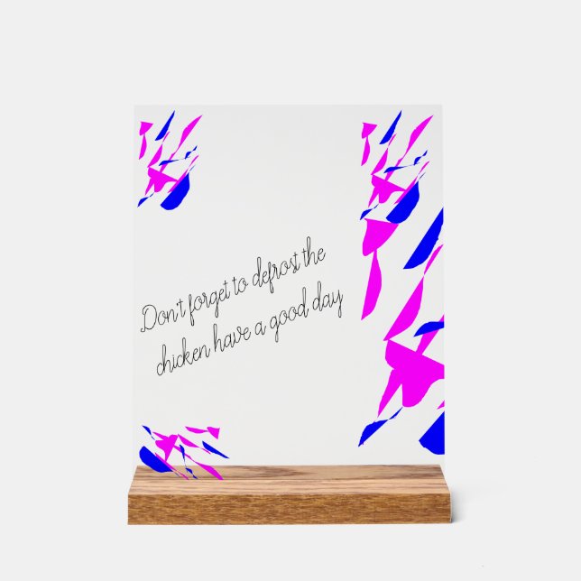 Acrylschild mit Ständer (Vorderseite)