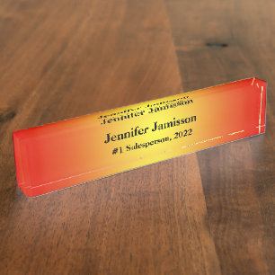 Acrylschreibtisch-Nummernschild, Verkäufer #1 Namensplakette
