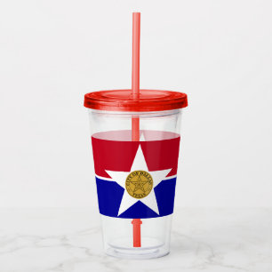 Acryltrommel mit Flagge von Dallas, Texas Acryltrinkbecher