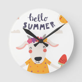 Acryluhr Hello summer Runde Wanduhr