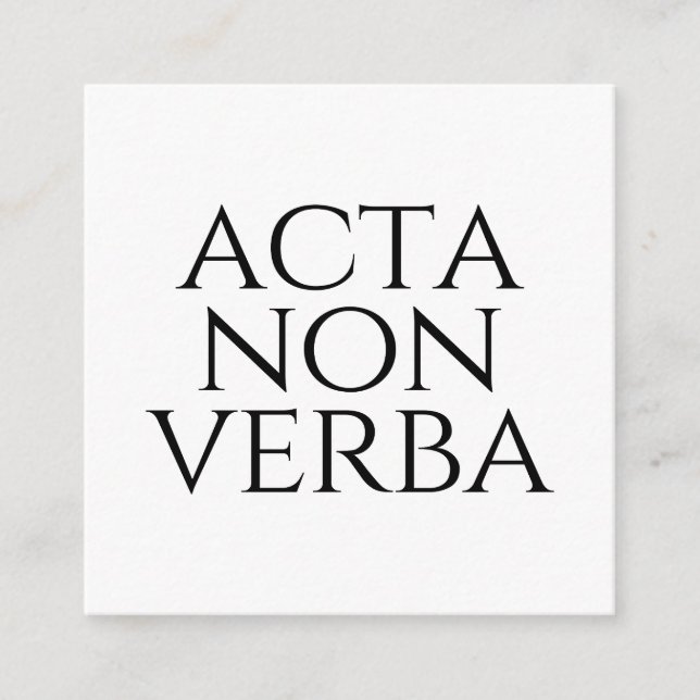 Acta Non Verba Begleitkarte (Vorderseite)