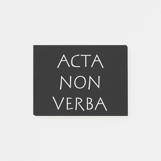 Acta non verba post-it klebezettel (Vorderseite)