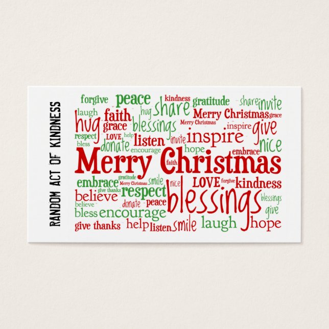 Acte aléatoire de gentillesse Cartes de Noël (Devant)