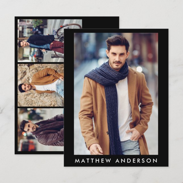 Acteur Modèle 4 Photo Comp Card - Carte postale Ta (Devant / Derrière)