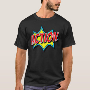 ACTION Comic Stil Explosion platzen Blase Radio Pl T-Shirt