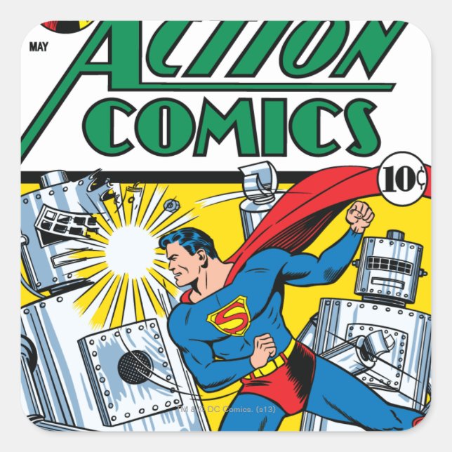 Action Comics #36 Quadratischer Aufkleber (Vorderseite)