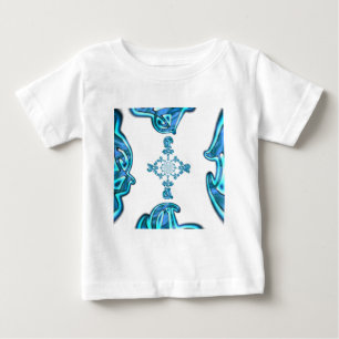 Action Cyan Aquamarine Abstrakte Graffiti Art Prin Baby T-shirt